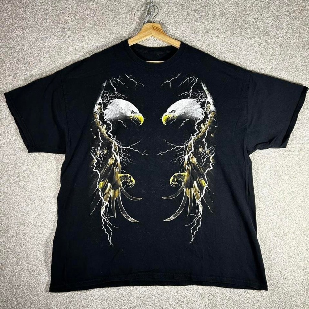 Y2K American thunder style lightning eagle graphic tee shirt tshirt Size 2x